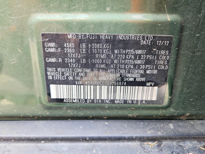 Aukcja sprzedaży 2013 Subaru Outback, vin: 4S4BRBCC7D3266874, numer aukcji: 61516266