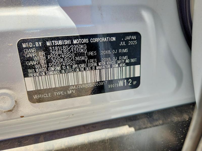 Aukcja sprzedaży 2025 Mitsubishi Outlander, vin: JA4J3VA80SZ053917, numer aukcji: 59856446