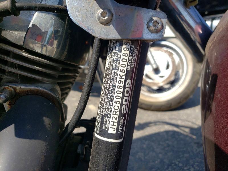 60664386 :رقم المزاد ، JH2RC50089K500895 vin ، 2009 Honda Vt750 مزاد بيع