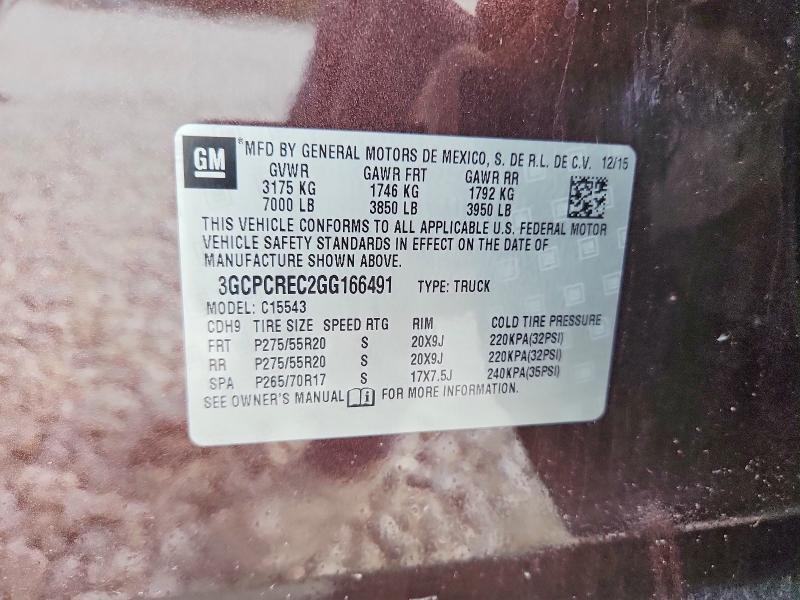 2016 Chevrolet Silverado მანქანა იყიდება აუქციონზე, vin: 3GCPCREC2GG166491, აუქციონის ნომერი: 62722746