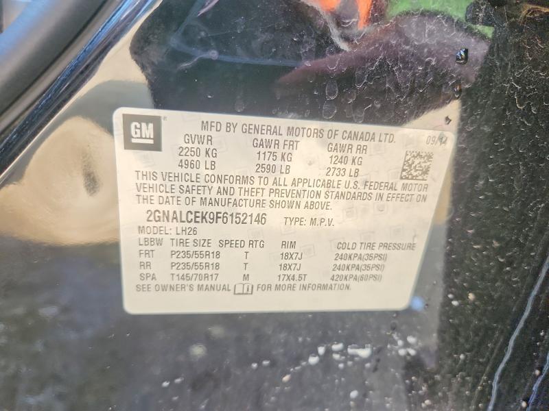Aukcja sprzedaży 2015 Chevrolet Equinox, vin: 2GNALCEK9F6152146, numer aukcji: 61724666