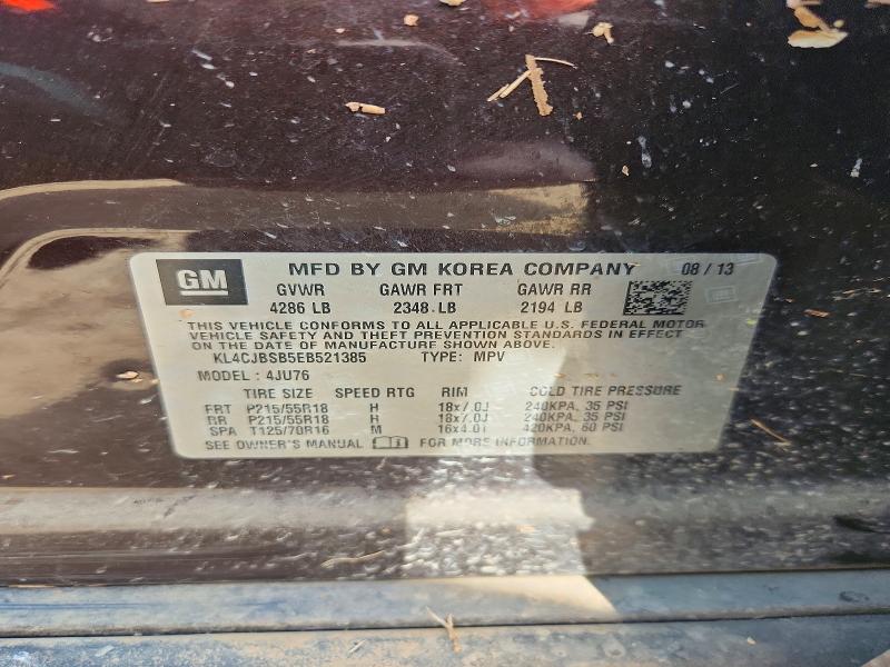 Aukcja sprzedaży 2014 Buick Encore, vin: KL4CJBSB5EB521385, numer aukcji: 59865956