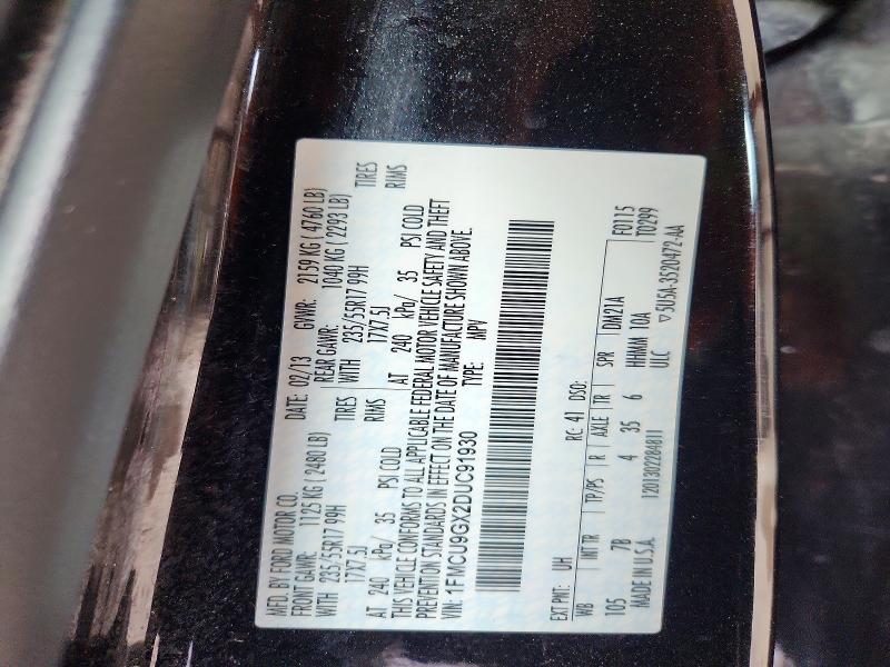 Продаж на аукціоні авто 2013 Ford Escape, vin: 1FMCU9GX2DUC91930, номер лоту: 60668466