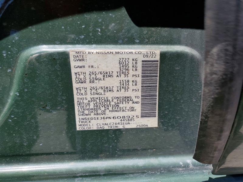 60671836 :رقم المزاد ، 1N6ED1EJ6PN608925 vin ، 2023 Nissan Frontier مزاد بيع