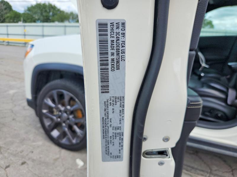 Auction sale of the 2021 Jeep Compass, vin: 3C4NJDEB8MT596309, lot number: 60792886