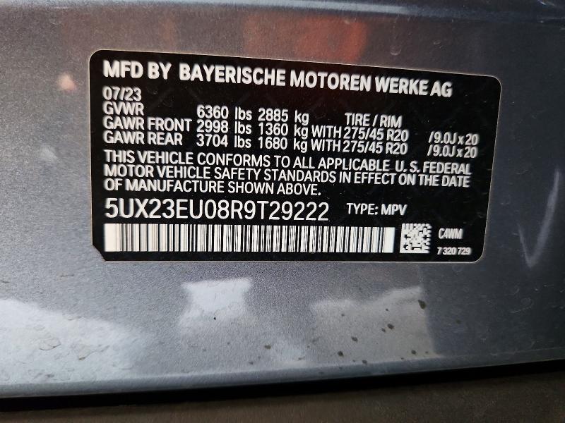 60631906 :رقم المزاد ، 5UX23EU08R9T29222 vin ، 2024 Bmw X5 مزاد بيع