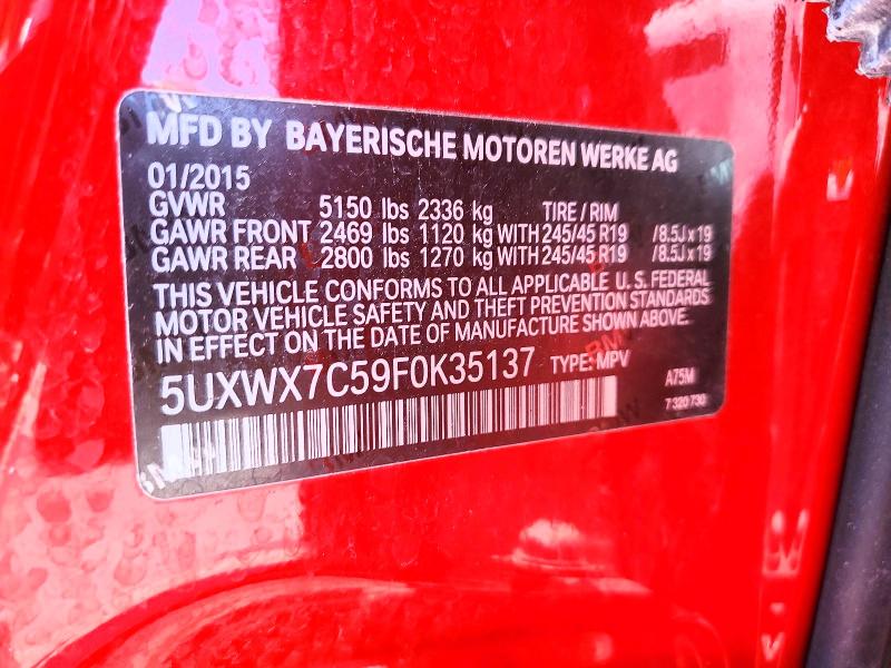 Aukcja sprzedaży 2015 Bmw X3, vin: 5UXWX7C59F0K35137, numer aukcji: 63297646