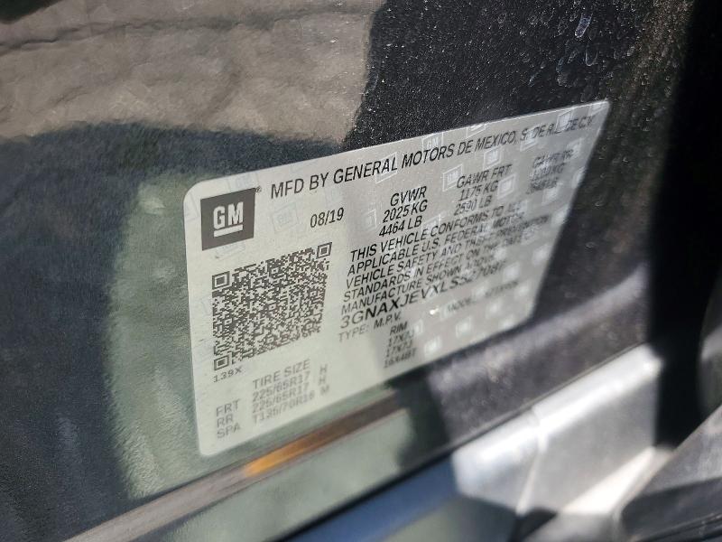 Продаж на аукціоні авто 2020 Chevrolet Equinox, vin: 3GNAXJEVXLS527087, номер лоту: 60220826