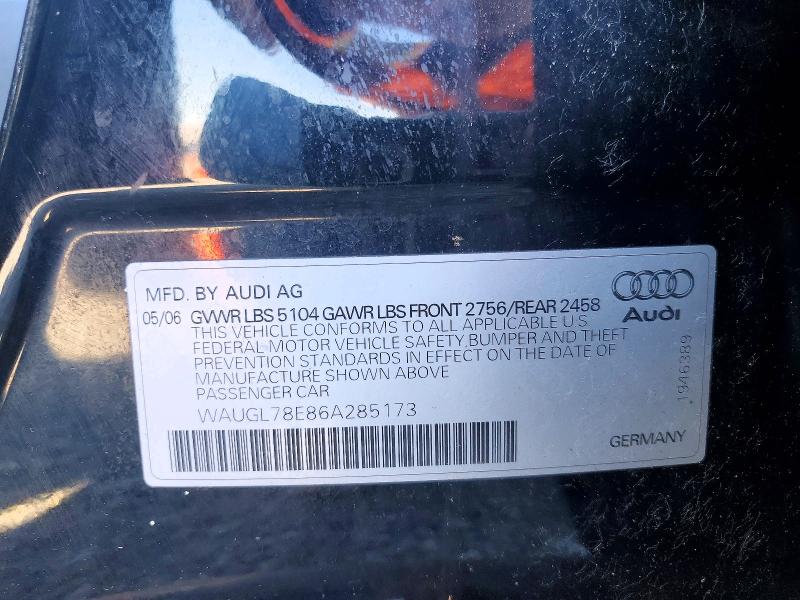 Продаж на аукціоні авто 2006 Audi S4, vin: WAUGL78E86A285173, номер лоту: 59194426