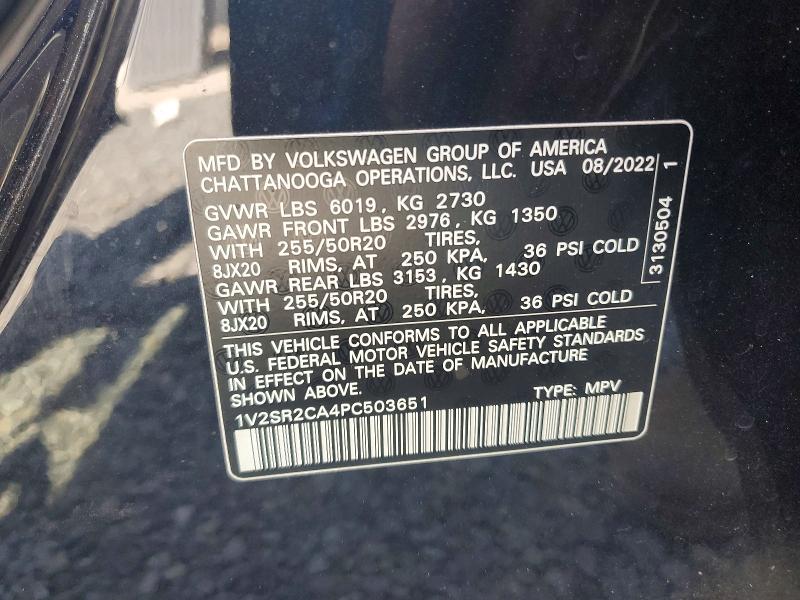 60618436 :رقم المزاد ، 1V2SR2CA4PC503651 vin ، 2023 Volkswagen Atlas مزاد بيع