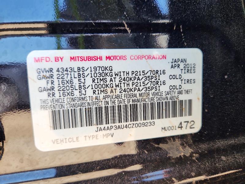 Aukcja sprzedaży 2012 Mitsubishi Outlander Sport, vin: JA4AP3AU4CZ009233, numer aukcji: 59371986