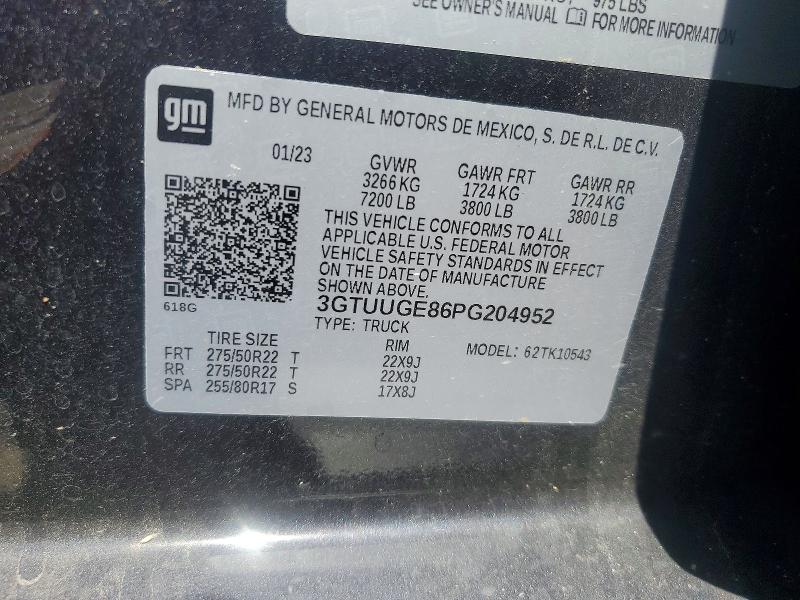 Продажа на аукционе авто 2023 Gmc Sierra, vin: 3GTUUGE86PG204952, номер лота: 61515406