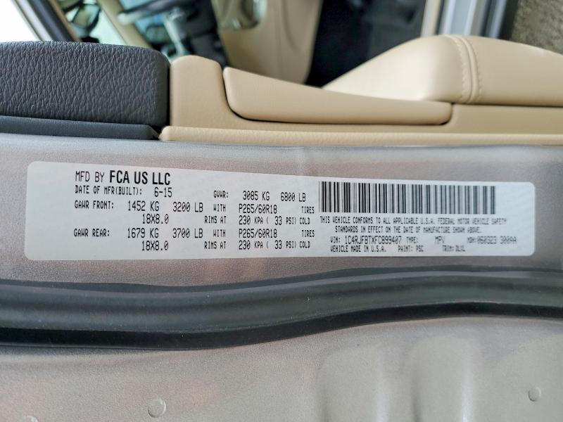 61211676 :رقم المزاد ، 1C4RJFBTXFC899407 vin ، 2015 Jeep Grand Cherokee مزاد بيع