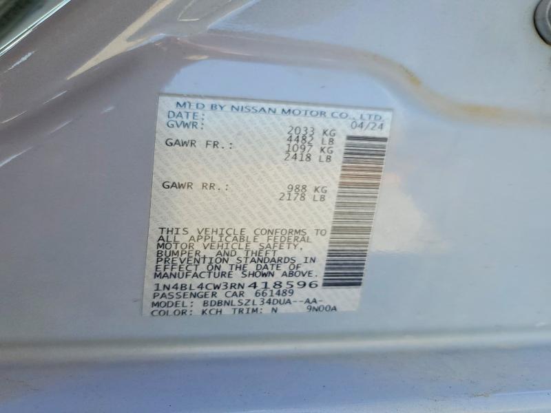 61798856 :رقم المزاد ، 1N4BL4CW3RN418596 vin ، 2024 Nissan Altima مزاد بيع