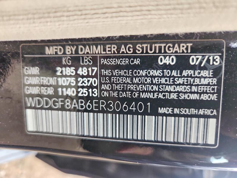62838206 :رقم المزاد ، WDDGF8AB6ER306401 vin ، 2014 Mercedes-benz C مزاد بيع