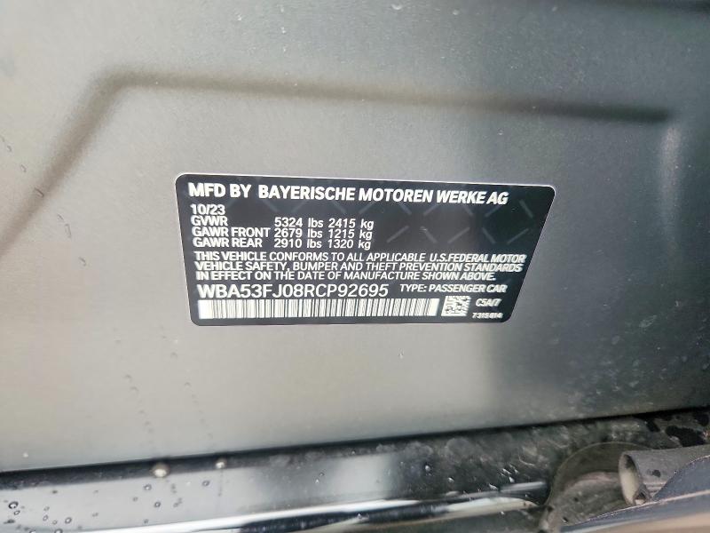 Aukcja sprzedaży 2024 Bmw 530, vin: WBA53FJ08RCP92695, numer aukcji: 61787146