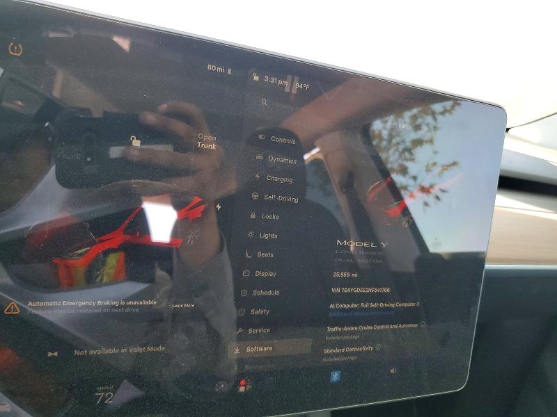 Aukcja sprzedaży 2022 Tesla Model Y, vin: 7SAYGDEE2NF541766, numer aukcji: 62888726
