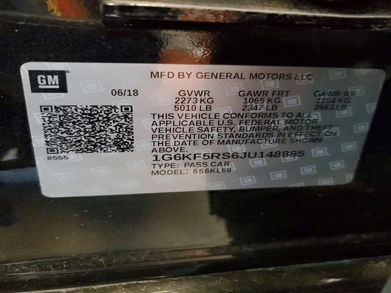 2018 Cadillac Ct6 მანქანა იყიდება აუქციონზე, vin: 1G6KF5RS6JU148885, აუქციონის ნომერი: 60604536