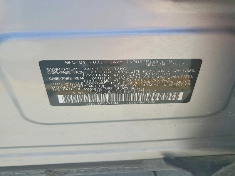 59833396 :رقم المزاد ، JF2SJAEC0EH428708 vin ، 2014 Subaru Forester مزاد بيع