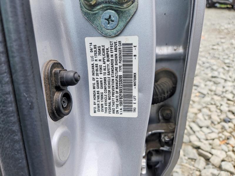 61928906 :رقم المزاد ، 19XFB2F50EE233099 vin ، 2014 Honda Civic مزاد بيع