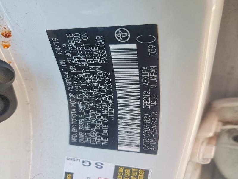 60455336 :رقم المزاد ، JTDEPRAE0LJ032042 vin ، 2020 Toyota Corolla مزاد بيع