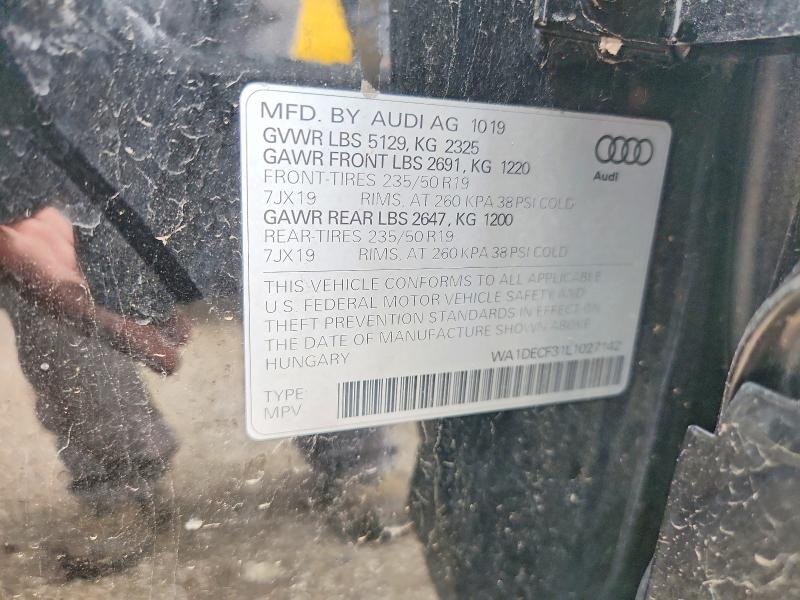 Aukcja sprzedaży 2020 Audi Q3, vin: WA1DECF31L1027142, numer aukcji: 62350506