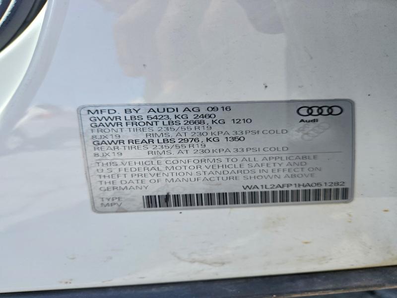 Aukcja sprzedaży 2017 Audi Q5, vin: WA1L2AFP1HA051282, numer aukcji: 60073656