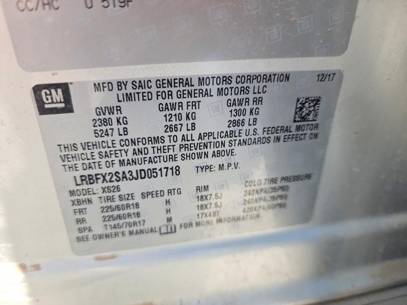 Продаж на аукціоні авто 2018 Buick Envision, vin: LRBFX2SA3JD051718, номер лоту: 62039766
