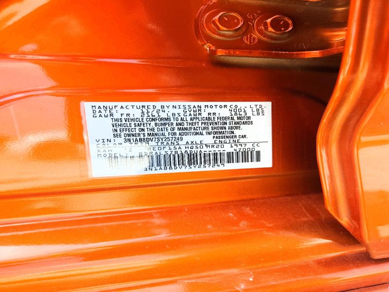 Auction sale of the 2025 Nissan Sentra, vin: 3N1AB8DV7SY257249, lot number: 60071956