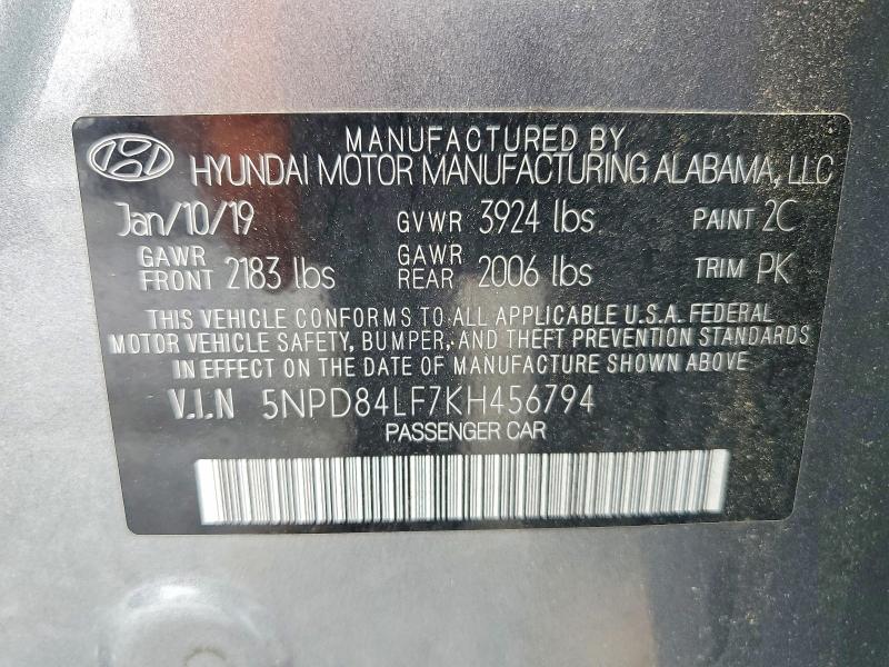 Aukcja sprzedaży 2019 Hyundai Elantra, vin: 5NPD84LF7KH456794, numer aukcji: 63024746