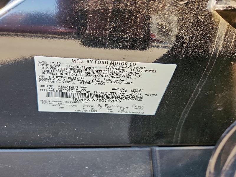 Продажа на аукционе авто 2011 Ford Taurus, vin: 1FAHP2FW7BG149026, номер лота: 59893016
