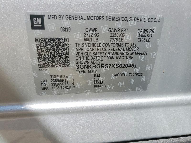 Aukcja sprzedaży 2019 Chevrolet Blazer, vin: 3GNKBGRS7KS620461, numer aukcji: 61894696