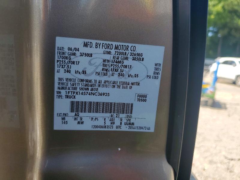 Продажа на аукционе авто 2004 Ford F150, vin: 1FTPX14574NC36935, номер лота: 60071686