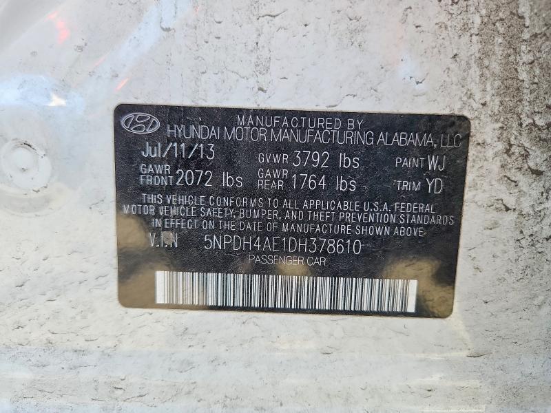 Продажа на аукционе авто 2013 Hyundai Elantra, vin: 5NPDH4AE1DH378610, номер лота: 62490096