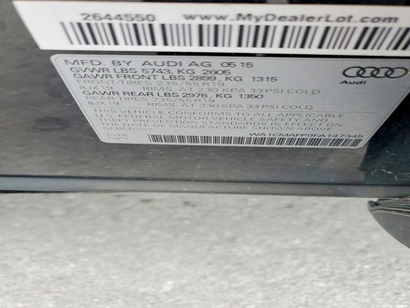 Продажа на аукционе авто 2015 Audi Q5, vin: WA1CMAFP9FA147345, номер лота: 62276816