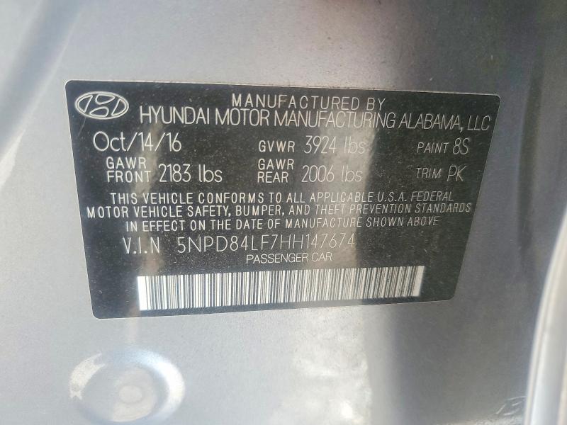 Продаж на аукціоні авто 2017 Hyundai Elantra, vin: 5NPD84LF7HH147674, номер лоту: 61524486
