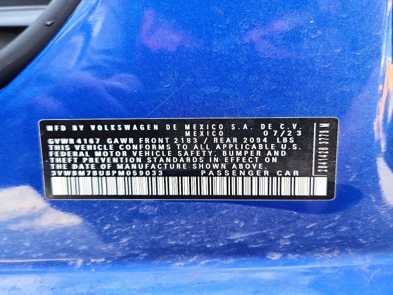 2023 Volkswagen Jetta მანქანა იყიდება აუქციონზე, vin: 3VWBM7BU8PM059033, აუქციონის ნომერი: 62976676