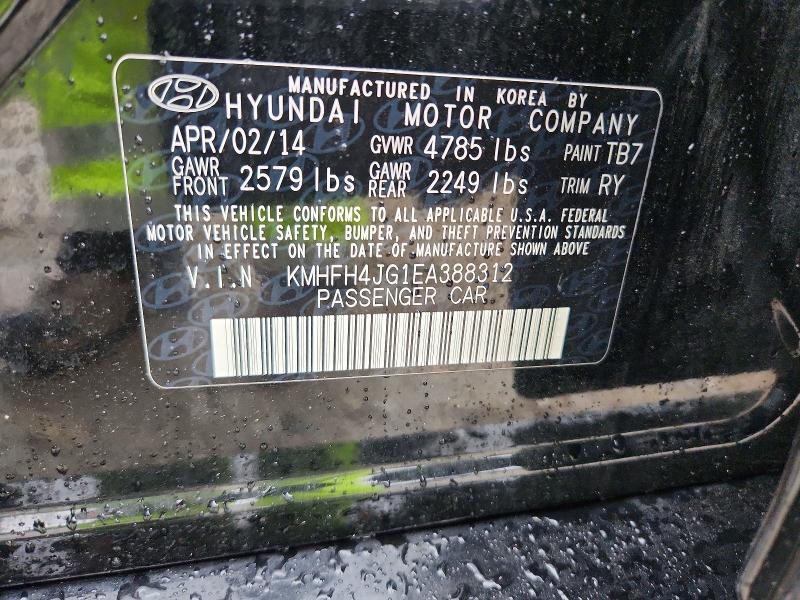 Продаж на аукціоні авто 2014 Hyundai Azera, vin: KMHFH4JG1EA388312, номер лоту: 63025666
