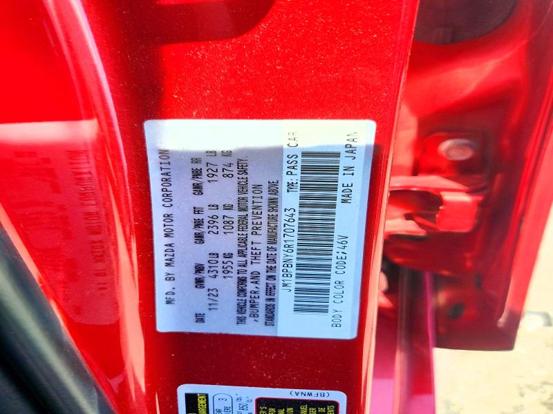 59345886 :رقم المزاد ، JM1BPBNY6R1707643 vin ، 2024 Mazda 3 مزاد بيع