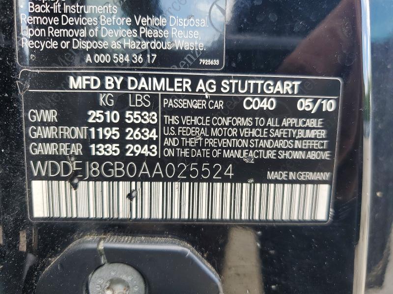 Продажа на аукционе авто 2010 Mercedes-benz Cl, vin: WDDEJ8GB0AA025524, номер лота: 60259806