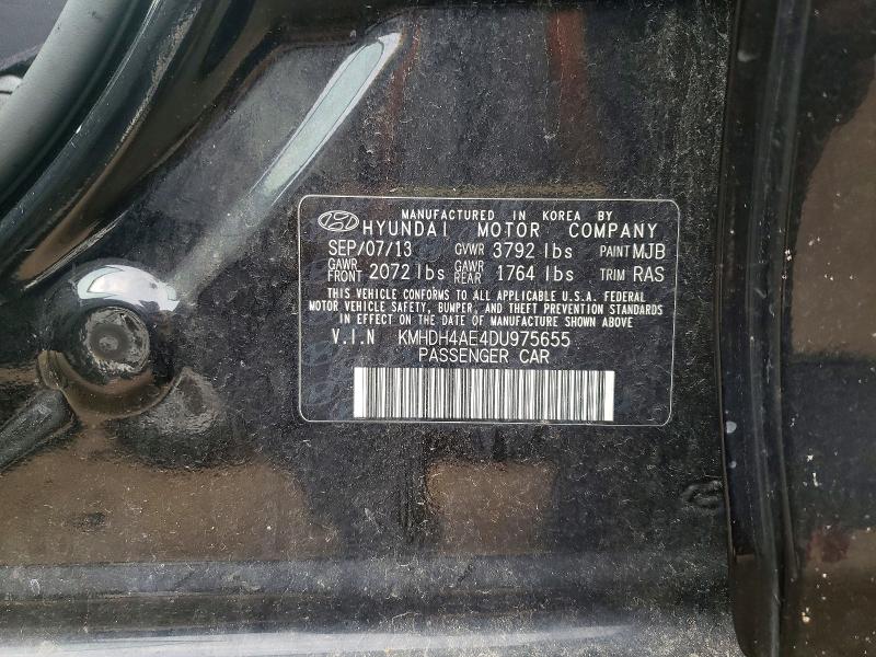 Aukcja sprzedaży 2013 Hyundai Elantra, vin: KMHDH4AE4DU975655, numer aukcji: 60221456