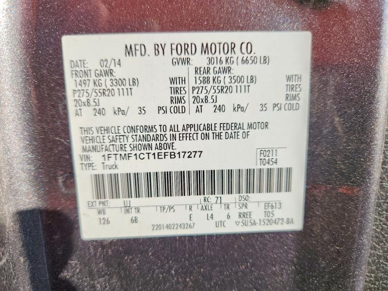 Продаж на аукціоні авто 2014 Ford F150, vin: 1FTMF1CT1EFB17277, номер лоту: 61367116