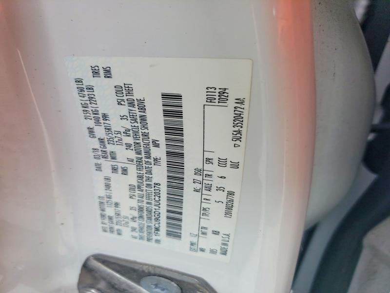 Продажа на аукционе авто 2018 Ford Escape, vin: 1FMCU9GD1JUC20378, номер лота: 62028686