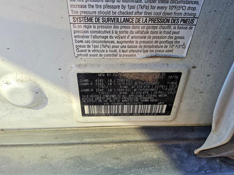 Aukcja sprzedaży 2011 Subaru Outback, vin: 4S4BRBKC4B3358751, numer aukcji: 59967886