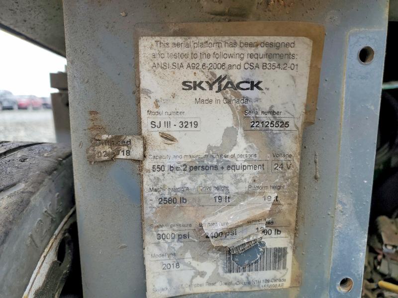 Продажа на аукционе авто 2018 Skyjack Industrial Equipment, vin: 22125525, номер лота: 59551276