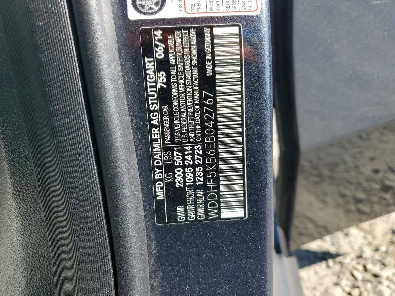 2014 Mercedes-benz E მანქანა იყიდება აუქციონზე, vin: WDDHF5KB6EB042767, აუქციონის ნომერი: 62543936