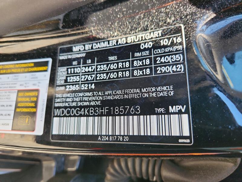 Продажа на аукционе авто 2017 Mercedes-benz Glc, vin: WDC0G4KB3HF185763, номер лота: 61791176