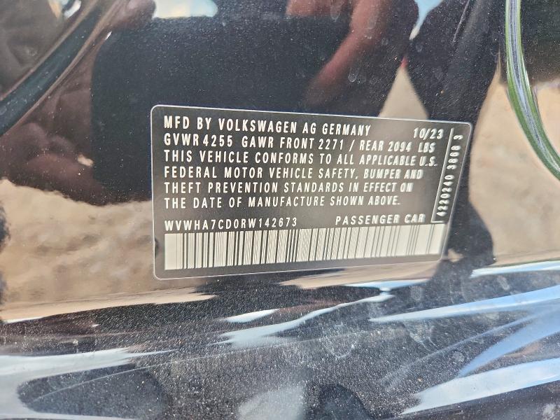 Auction sale of the 2024 Volkswagen Gti, vin: WVWHA7CD0RW142673, lot number: 60255136
