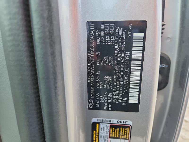 61028916 :رقم المزاد ، 5NMP2DGL0SH130914 vin ، 2025 Hyundai Santa Fe مزاد بيع