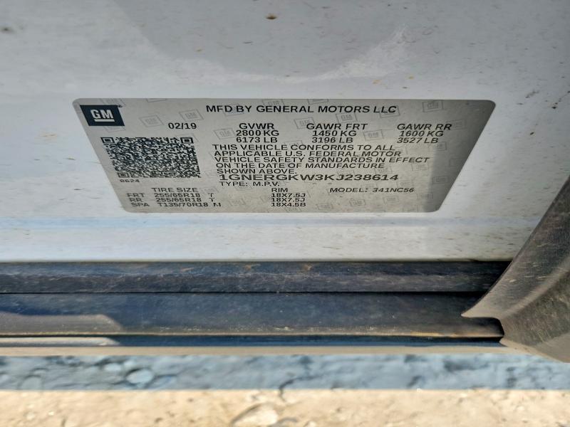 Aukcja sprzedaży 2019 Chevrolet Traverse, vin: 1GNERGKW3KJ238614, numer aukcji: 62781506